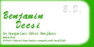 benjamin decsi business card