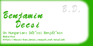 benjamin decsi business card